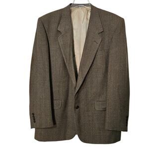 Vintage Wool Stafford Options Blazer Men's 46L Brown Sport Coat Jacket Preppy